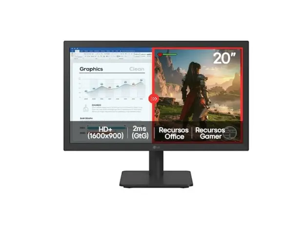 imagem de Monitor Lg 20" Fhd 75hz 2ms Hdmi Vga - 20u401a-B.Awzm