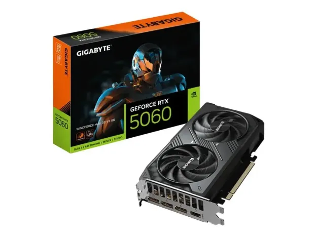 imagem de Placa de Video Gigabyte Geforce Rtx 5060 Windforce Max Oc V2 8gb Gddr7 128 Bits - Gv-N5060wf2max Ocv2-8gd G10